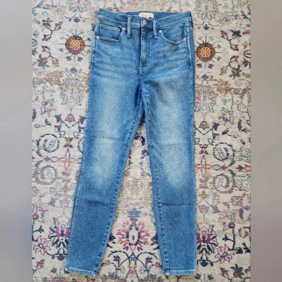 MADEWELL Jeans Women's 28 Blue Medium Wash High Rise Skinny Crop Denim Zip Fly - Picture 2 of 15
